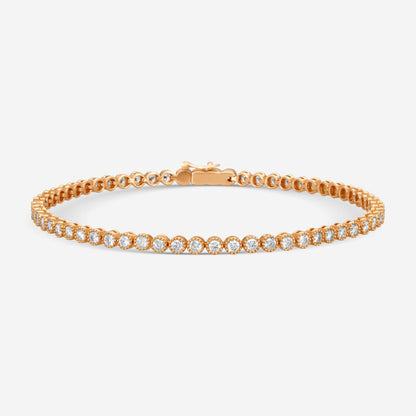 Mémoire - Milgrain 18K Rose Gold Line Diamond Bracelet CBDD134-18KR