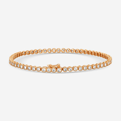 Mémoire - Milgrain 18K Rose Gold Line Diamond Bracelet CBDD134-18KR