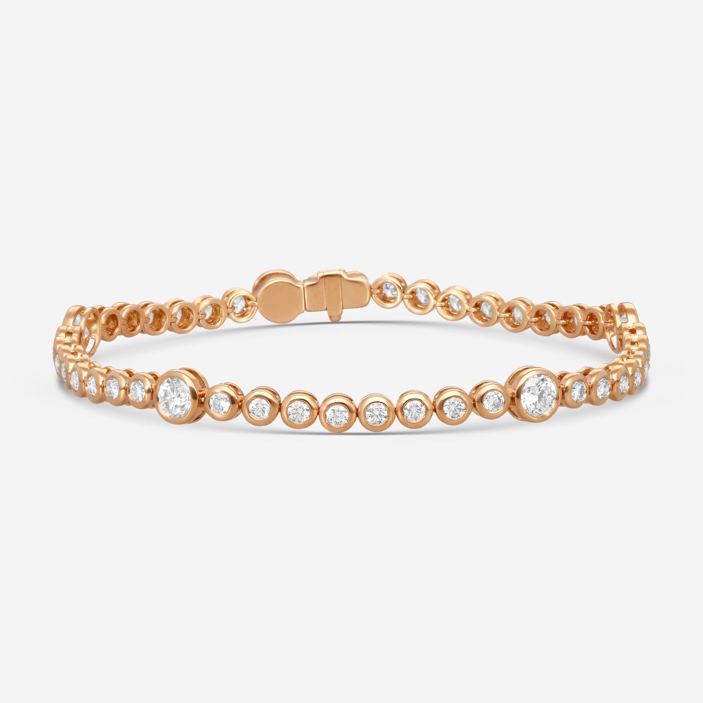 Mémoire - 18K Rose Gold Bezel Set Bracelet with Stations CBDD143-18KR