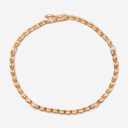 Mémoire - 18K Rose Gold Bezel Set Bracelet with Stations CBDD143-18KR