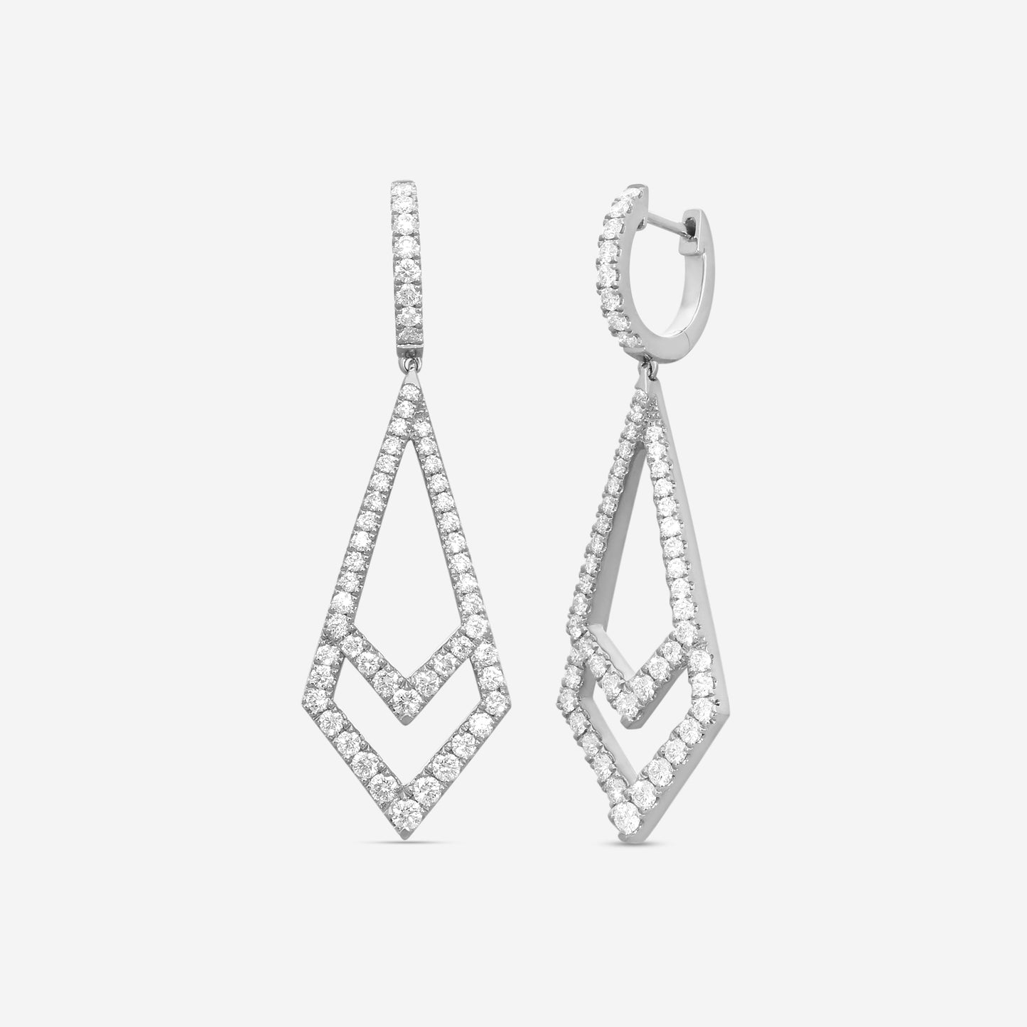 Mémoire - Essentials Kite 18K White Gold Diamond 1.68ct Drop Earrings CHH01K1-18KW