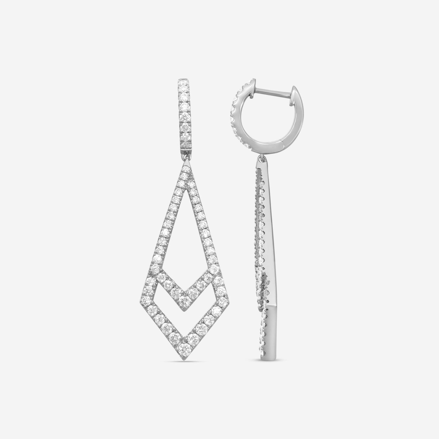 Mémoire - Essentials Kite 18K White Gold Diamond 1.68ct Drop Earrings CHH01K1-18KW