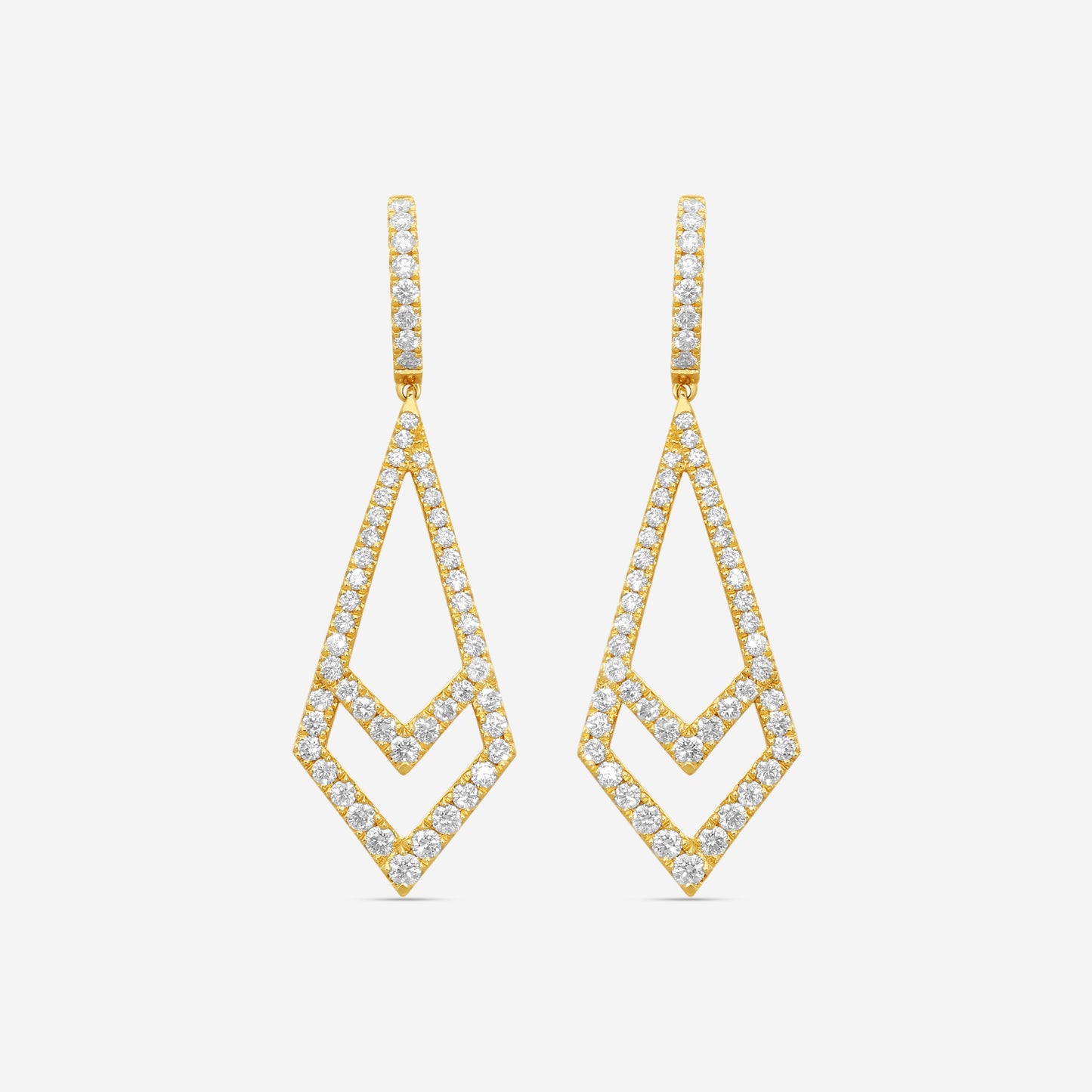 Mémoire - Essentials Kite 18K Yellow Gold Diamond 1.68ct Drop Earrings CHH01K1-18KY
