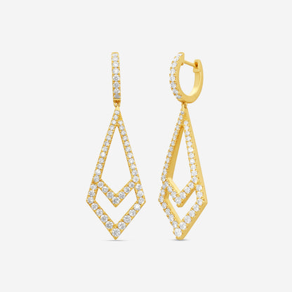 Mémoire - Essentials Kite 18K Yellow Gold Diamond 1.68ct Drop Earrings CHH01K1-18KY