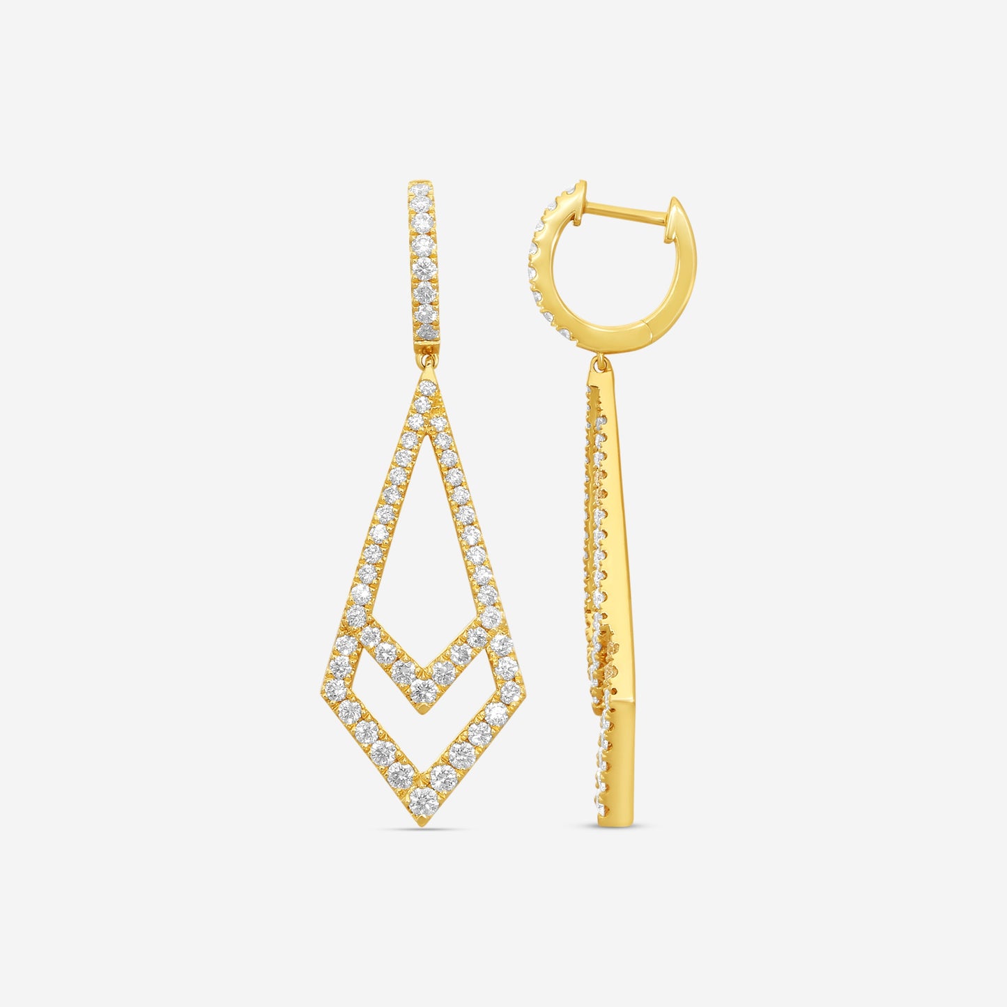 Mémoire - Essentials Kite 18K Yellow Gold Diamond 1.68ct Drop Earrings CHH01K1-18KY