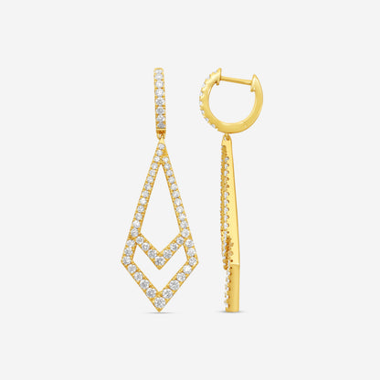 Mémoire - Essentials Kite 18K Yellow Gold Diamond 1.68ct Drop Earrings CHH01K1-18KY