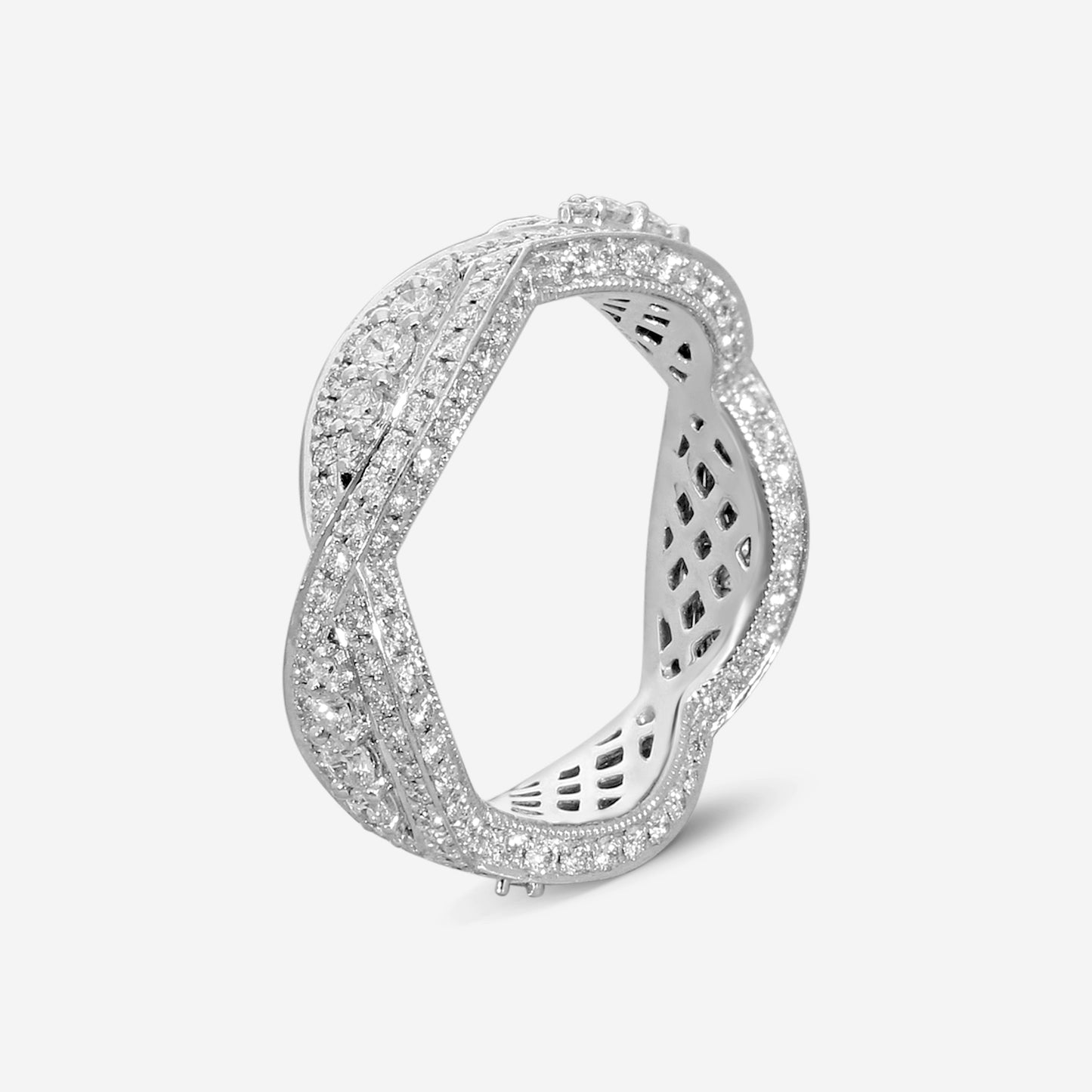 Mémoire - 18K White Gold Vintage Eternity 1.52 ct. Diamond Ring EMVG102-PT