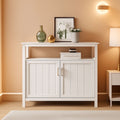 White Buffet Cabinet With 2 Doors And Adjustable Shelf
