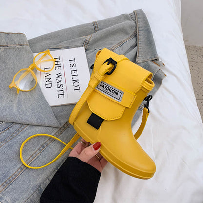 Rain Boot Silicone Texture One-shoulder Messenger Cell Phone Bag