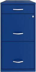 Blue 18In Deep 3 Drawer Metal File Cabinet Fully Assembled