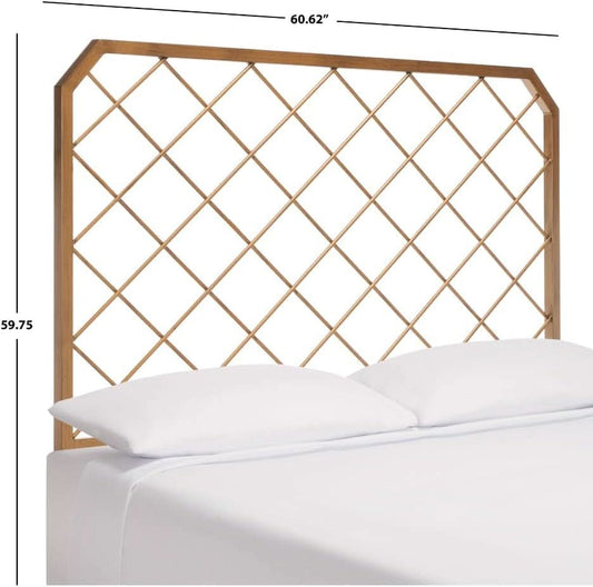 Queen Antique Gold Stitch Headboard for Stylish Bedrooms