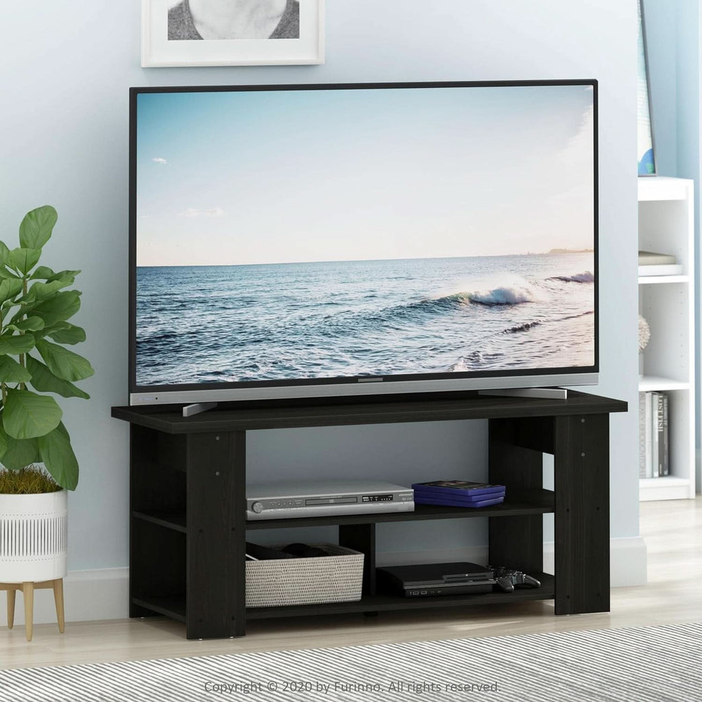 Jaya Espresso TV Stand For 50 Inch Screens Open Shelves