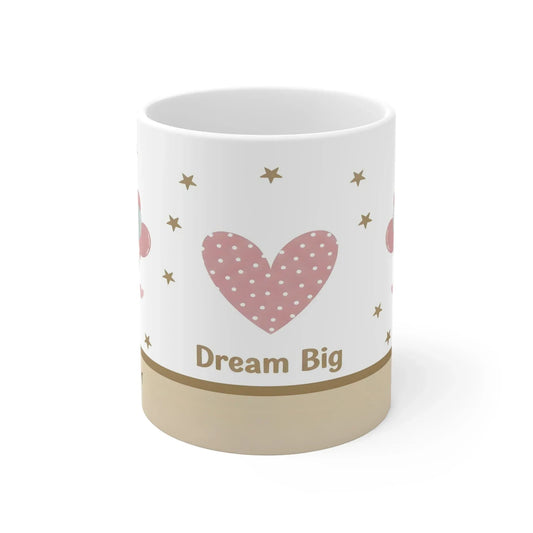 Dream Big Teddy Bear Mug - Personalized Name Gift