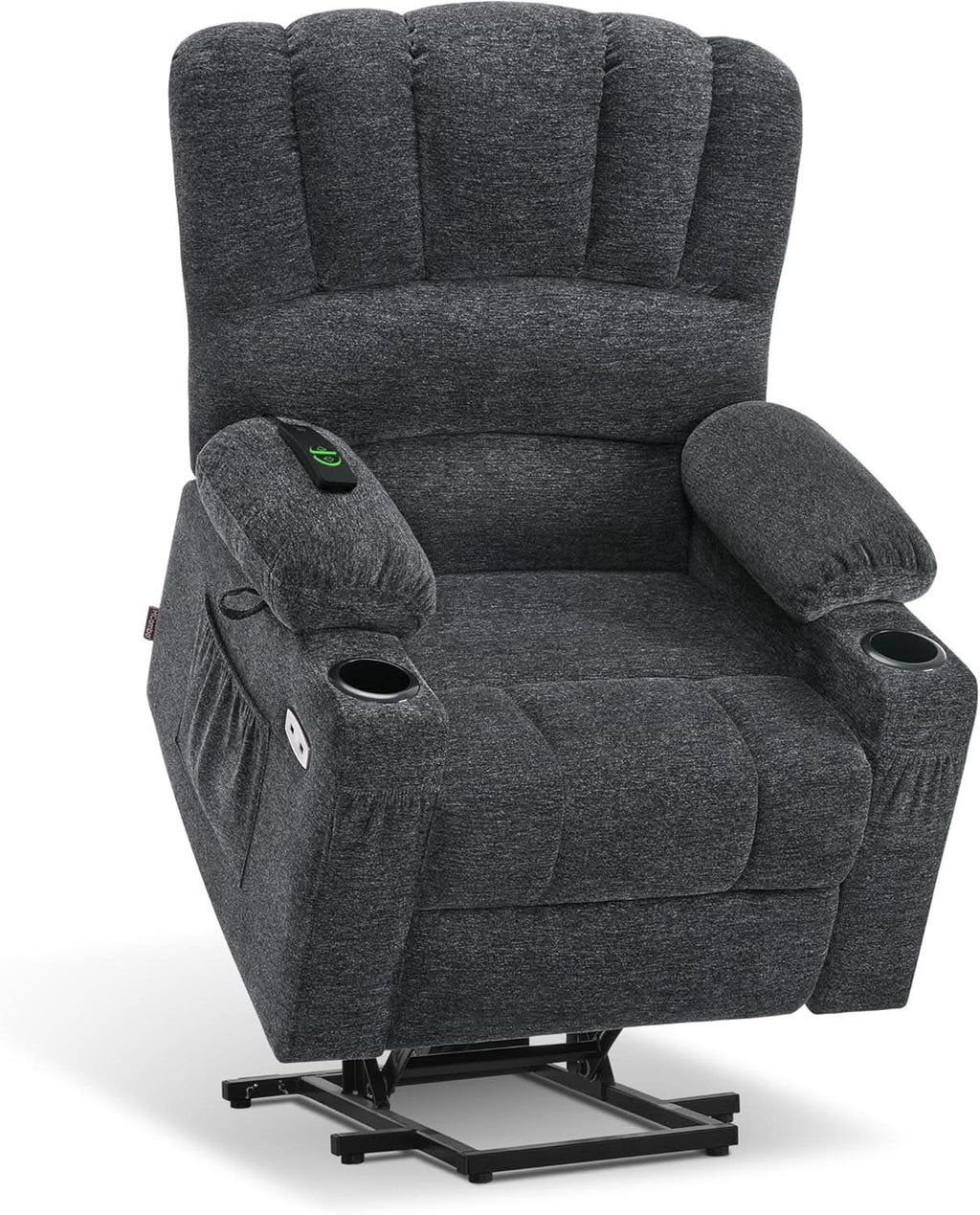 Dark Grey Power Lift Recliner With Massage And USB Charging