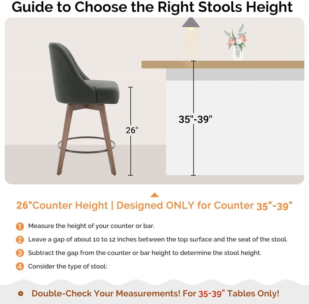 Counter Height Bar Stools Set Of Four 26 Inch Gray