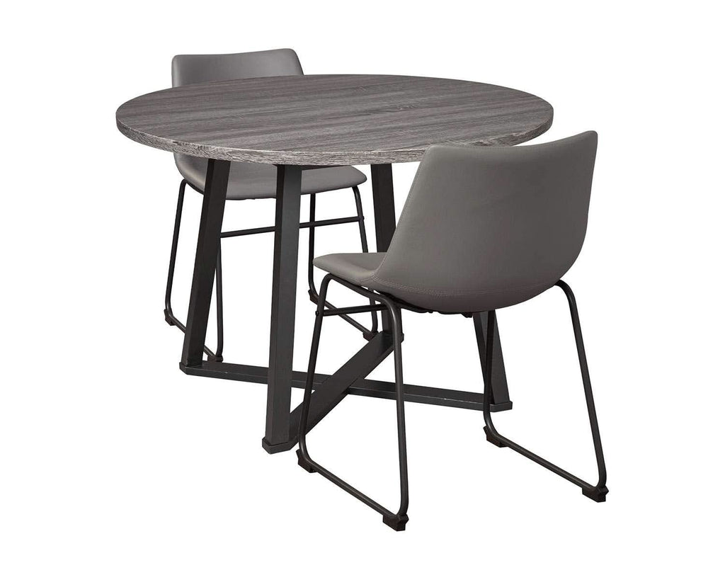 Centiar Mid Century Round Dining Table Gray Metal Legs