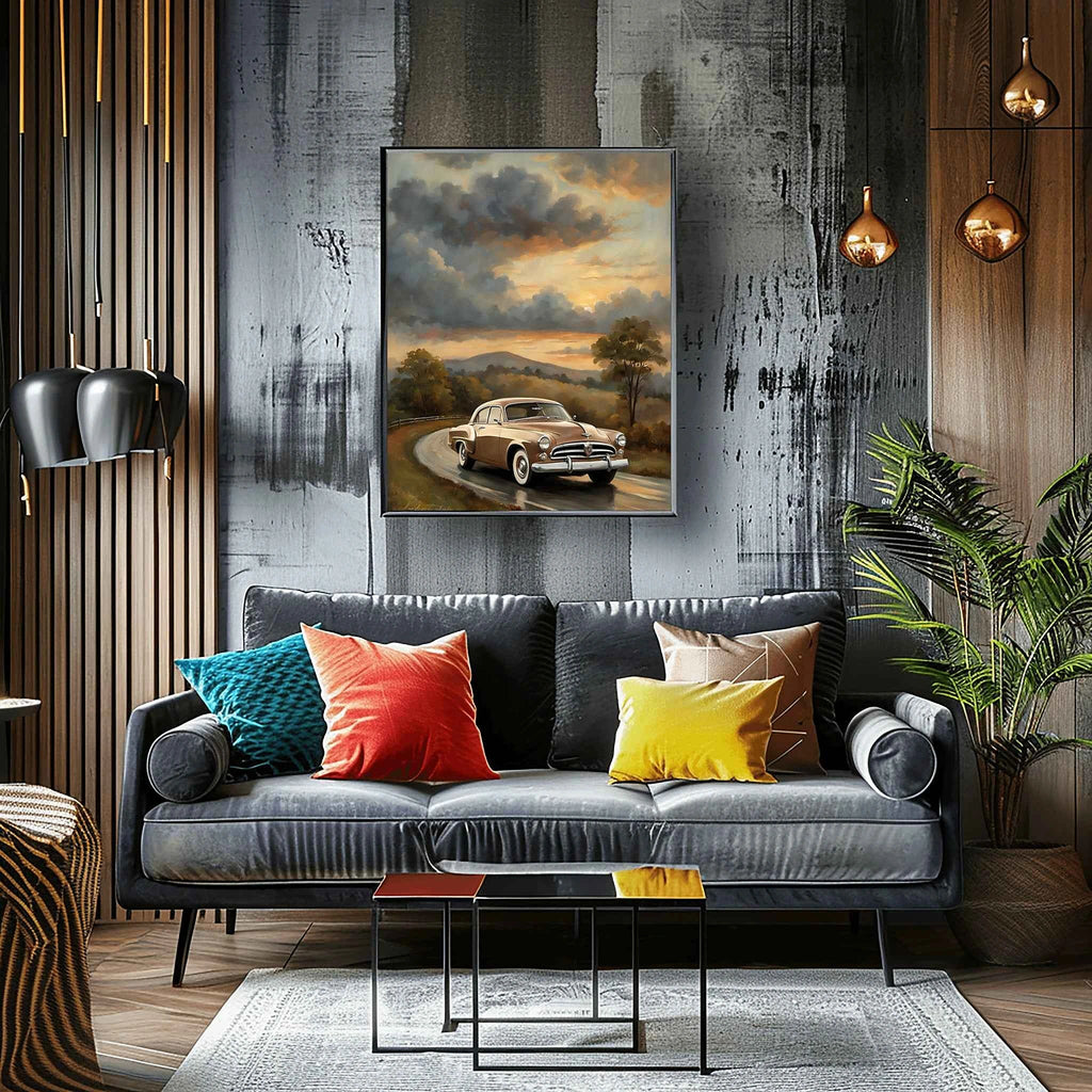 1953 Starlight Coupe Mountain Drive Poster | Scenic Retro Road Trip Art