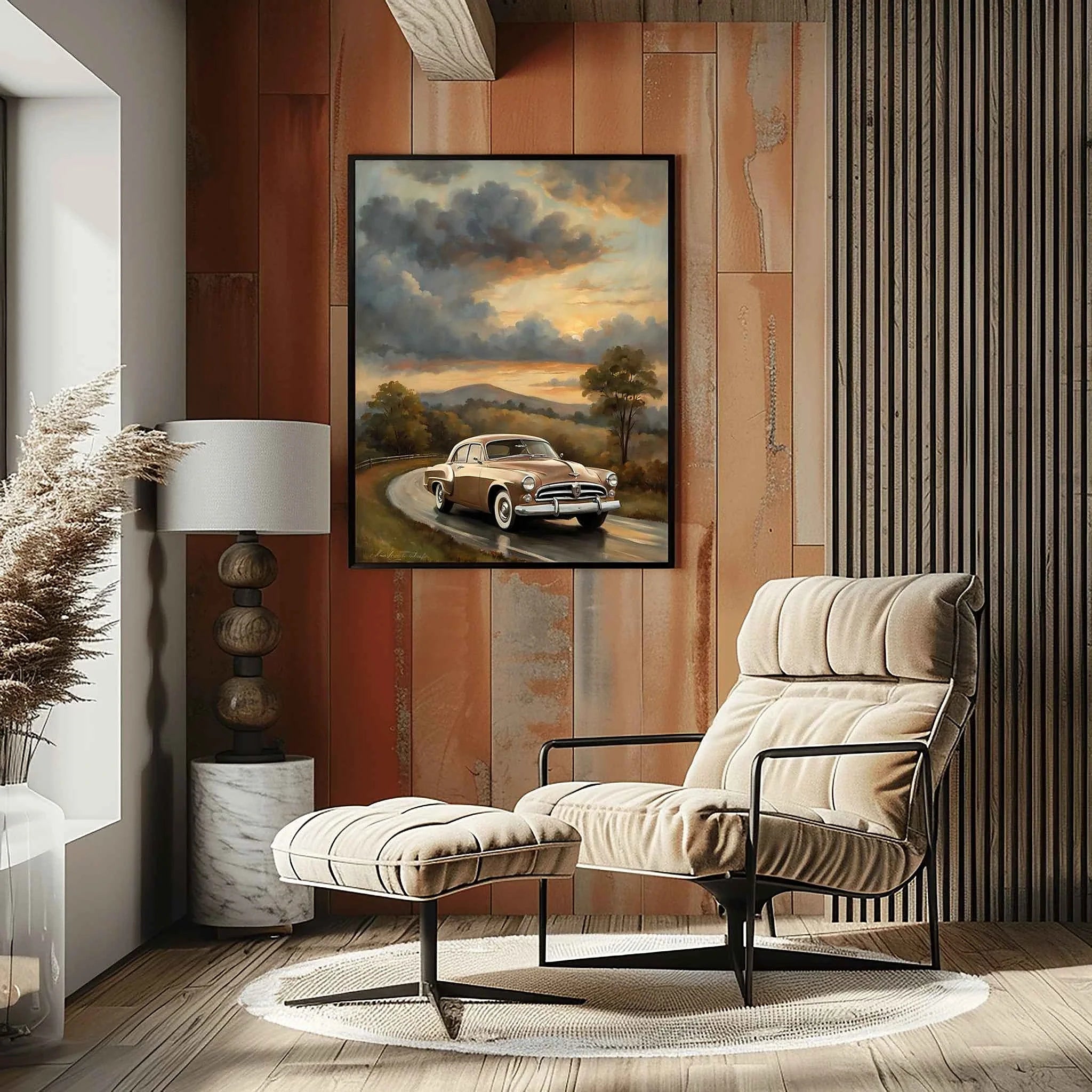 1953 Starlight Coupe Mountain Drive Poster | Scenic Retro Road Trip Art