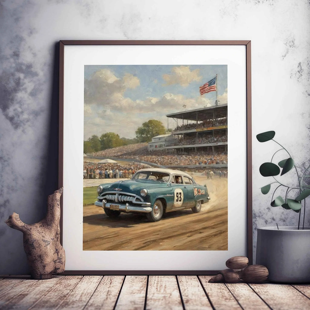 1953 Step-Down "Dirt Track Dominance" Print | NASCAR Action Art