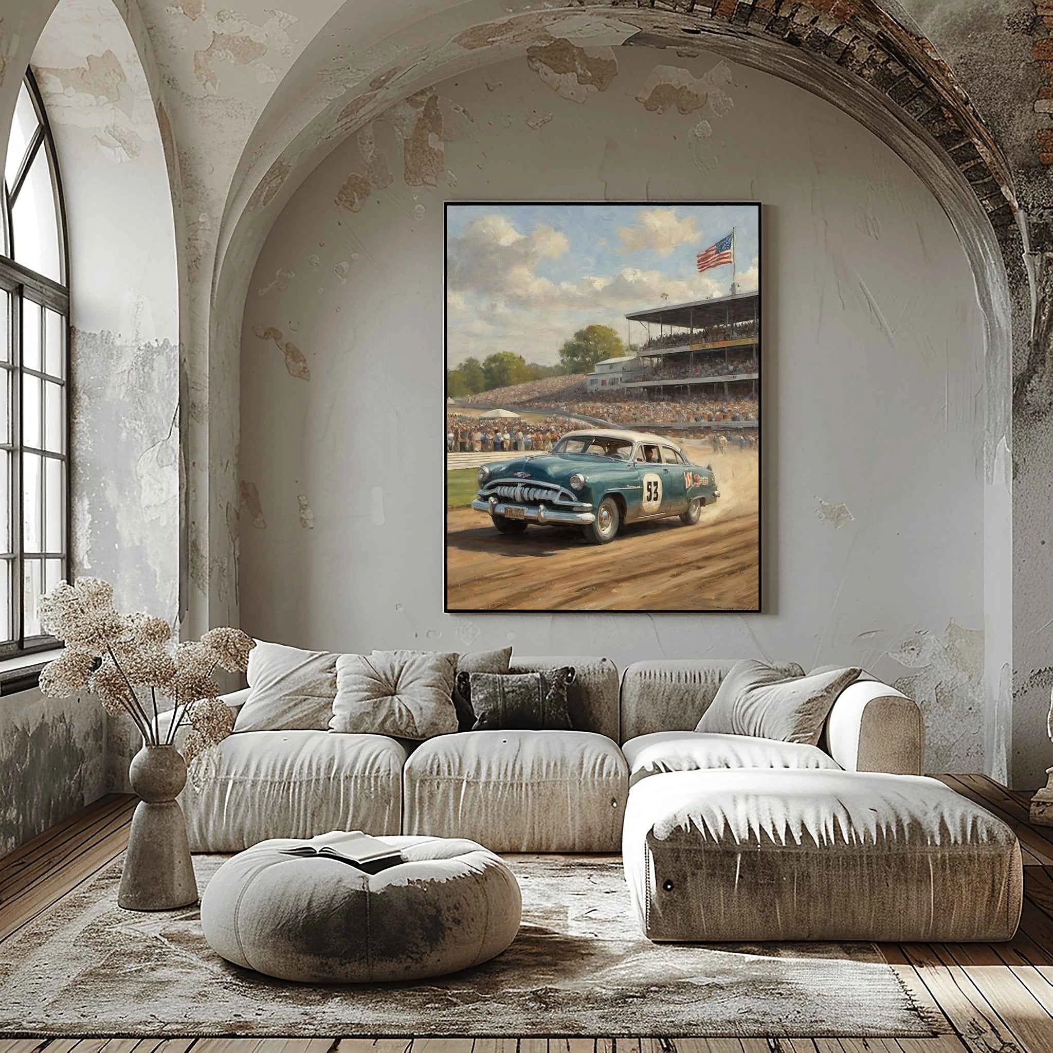 1953 Step-Down "Dirt Track Dominance" Print | NASCAR Action Art