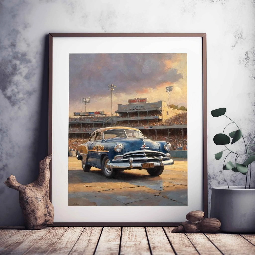 1953 Step-Down "Victory Lane Sunset" Print | Classic Speedway Art
