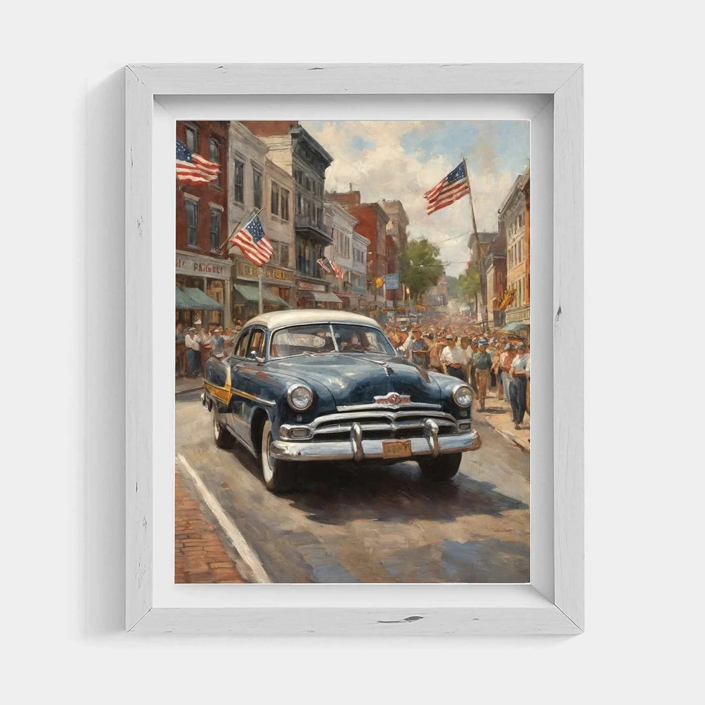 1953 Step-Down "Champion’s Parade" Art | Nostalgic Small Town Print