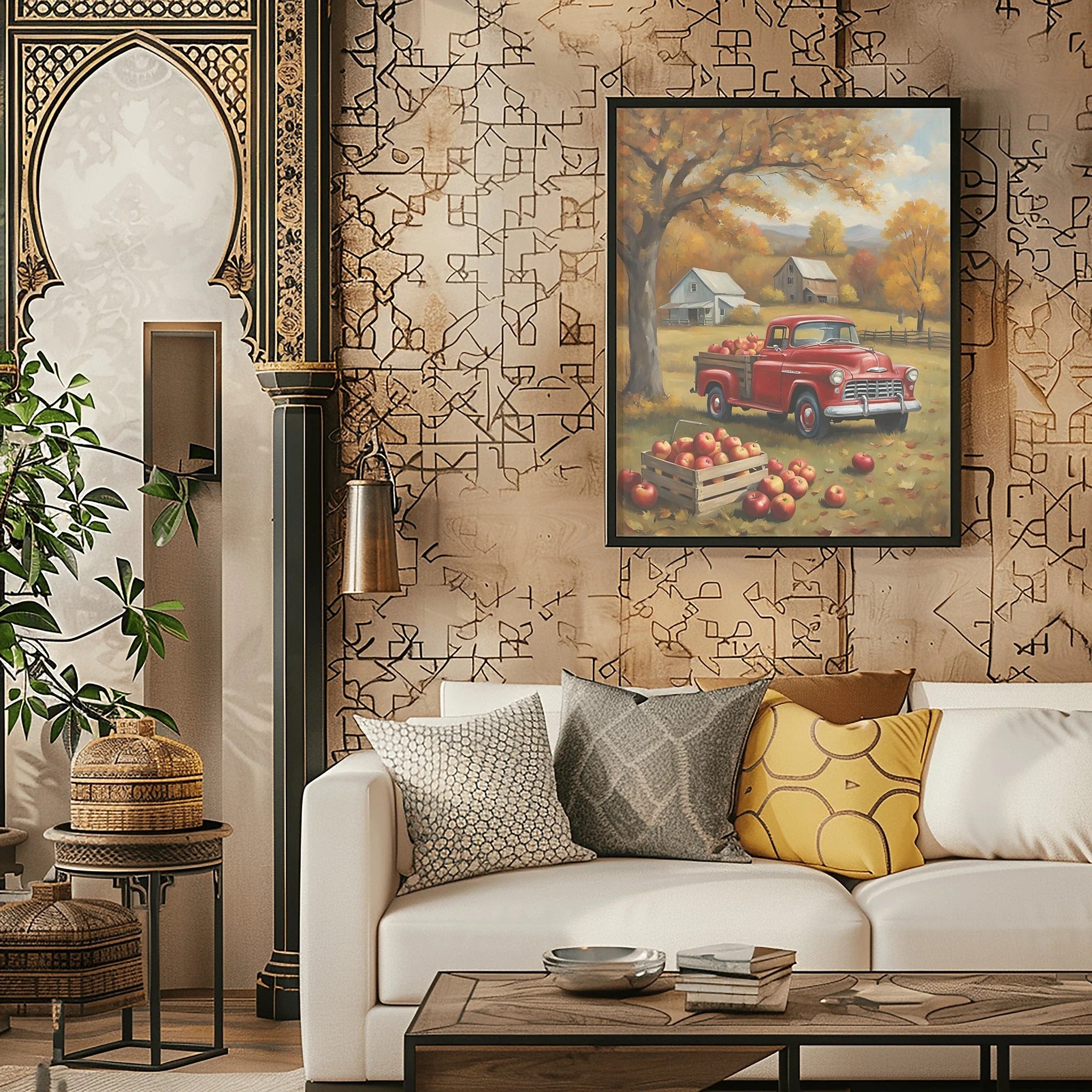1955 Cameo Carrier Luxury Garden Estate Wall Art | Mid-Century Manor Decor