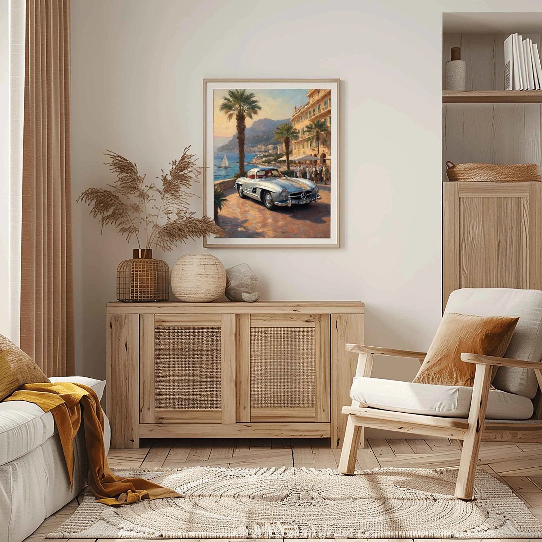 1955 German Gullwing Icon Coastal Riviera Wall Art | Vintage Ocean Drive Print