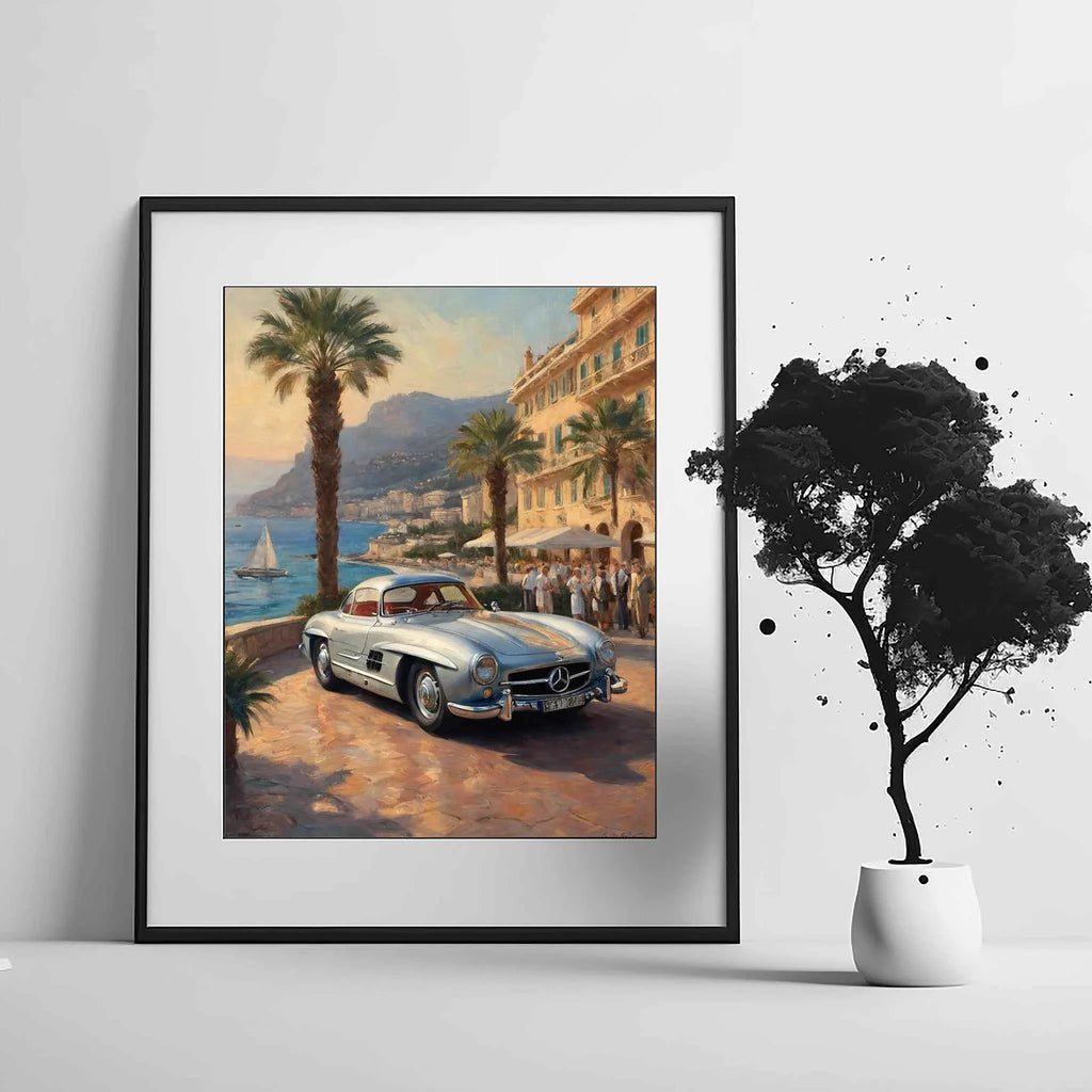 1955 German Gullwing Icon Coastal Riviera Wall Art | Vintage Ocean Drive Print