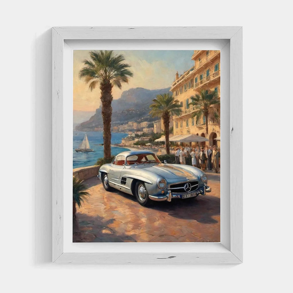 1955 German Gullwing Icon Coastal Riviera Wall Art | Vintage Ocean Drive Print