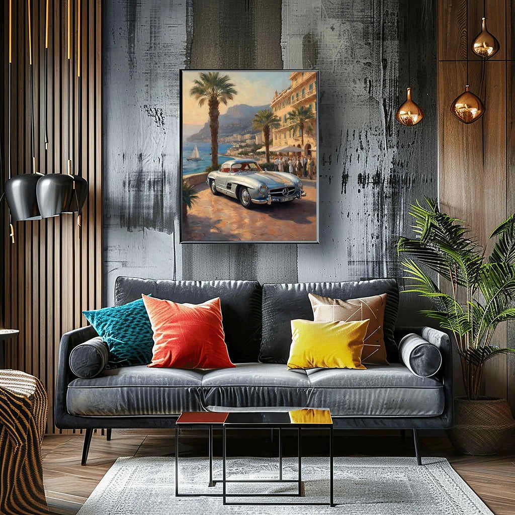 1955 German Gullwing Icon Coastal Riviera Wall Art | Vintage Ocean Drive Print