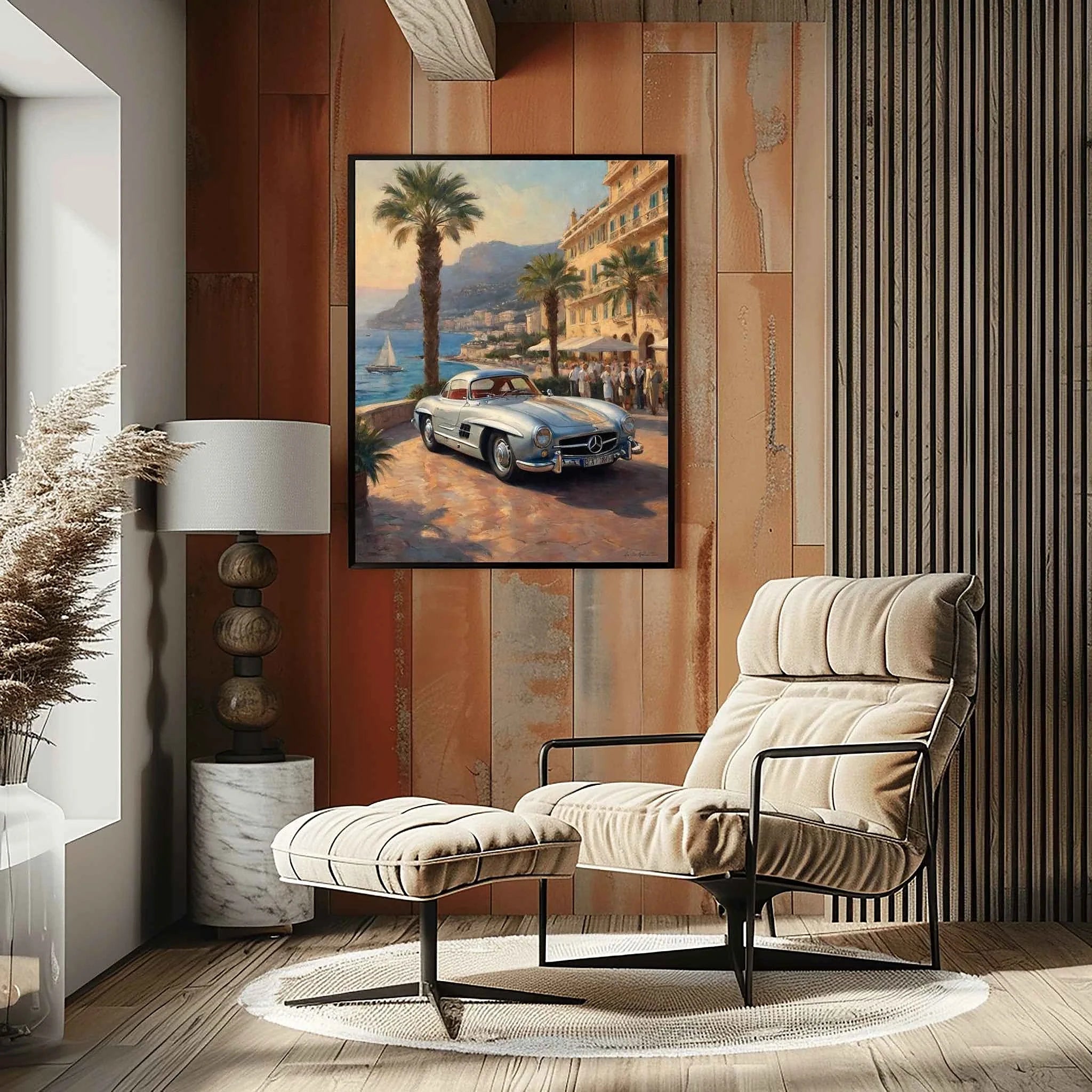 1955 German Gullwing Icon Coastal Riviera Wall Art | Vintage Ocean Drive Print