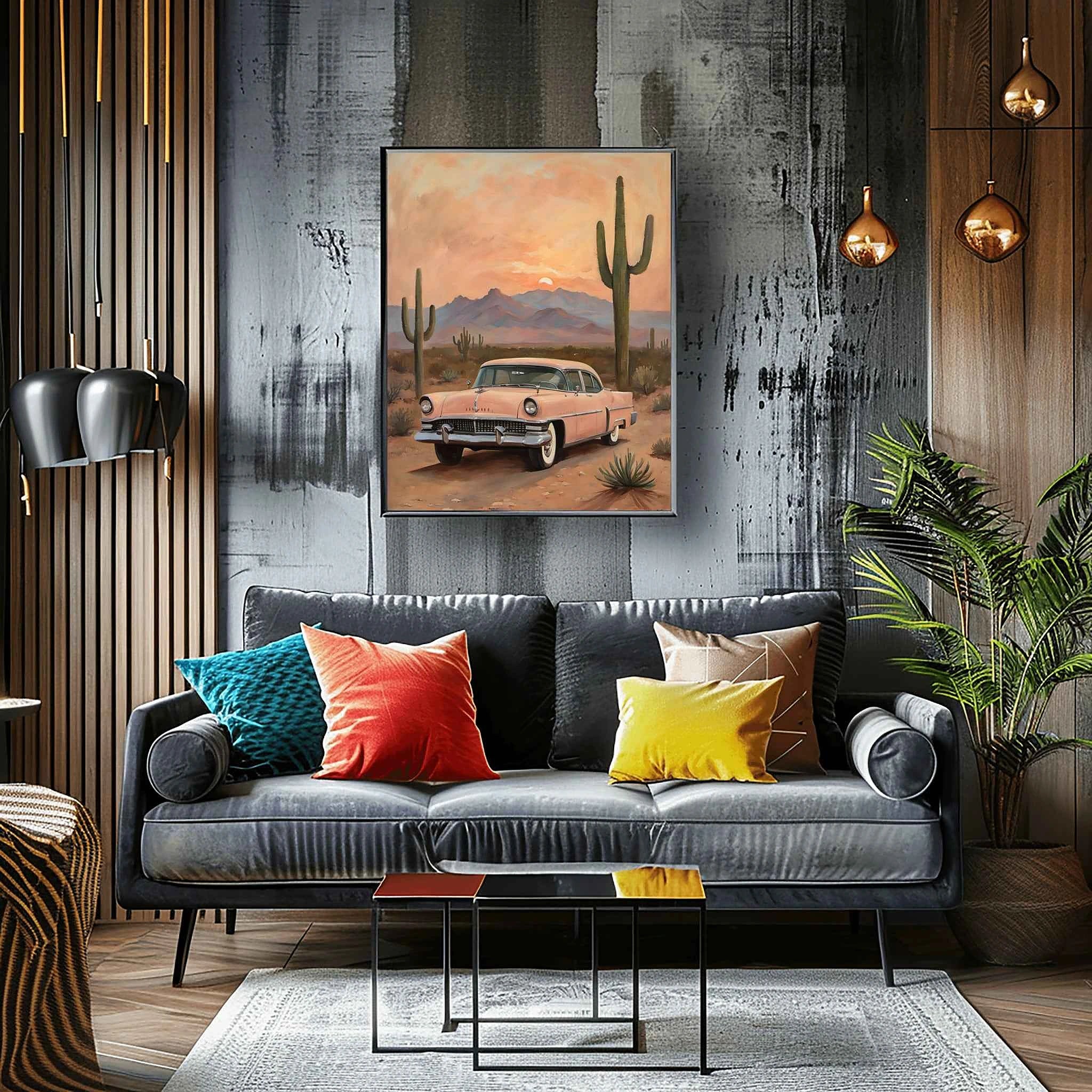 1956 American Formal Luxury Sedan - Desert Edition | Poster Canvas