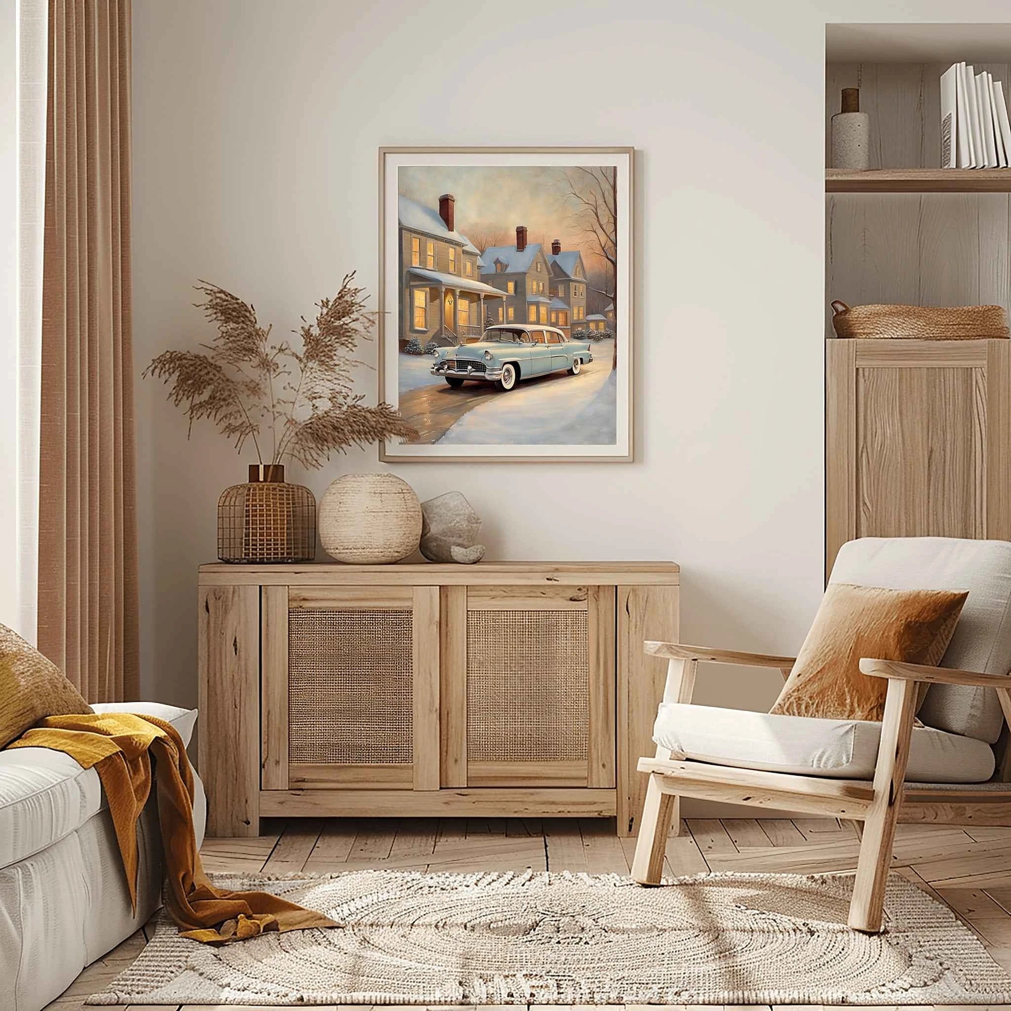 1956 American Formal Luxury Sedan - Winter Edition | Poster Canvas