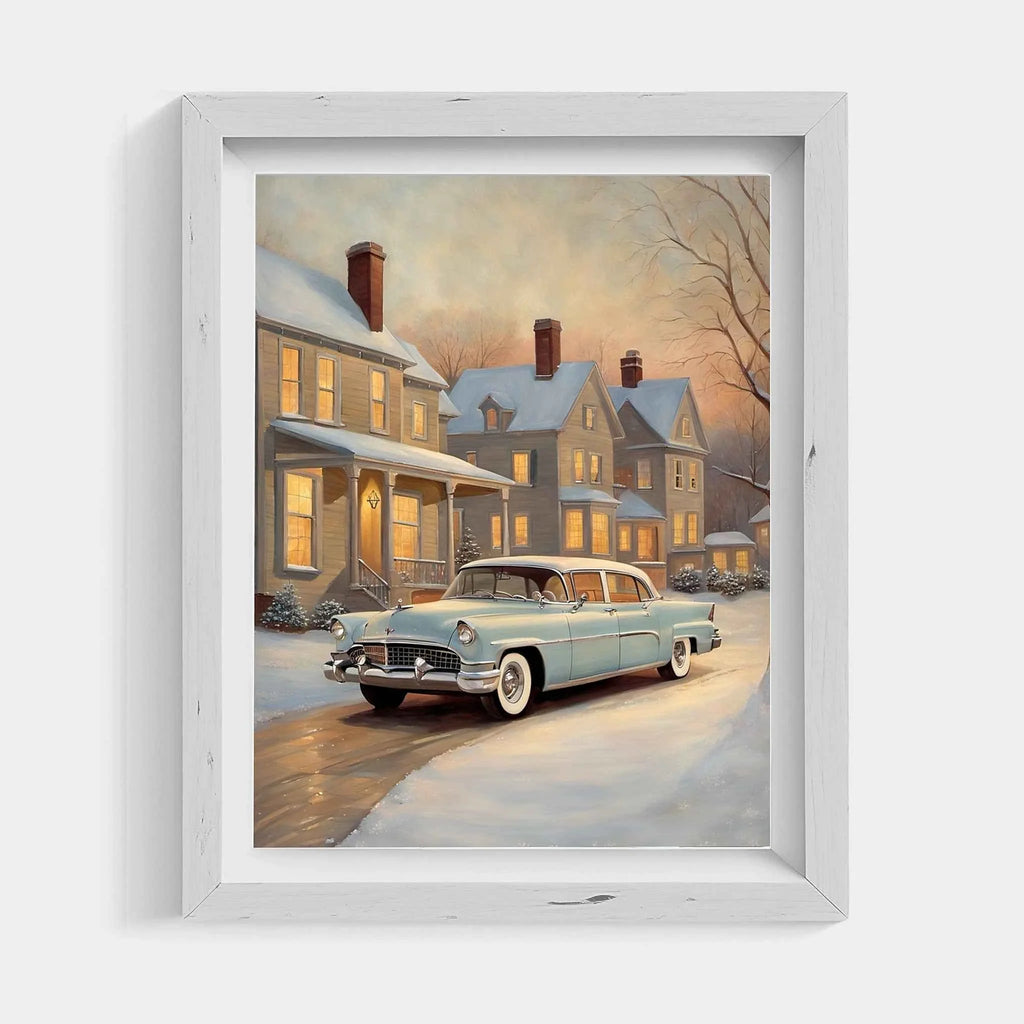 1956 American Formal Luxury Sedan - Winter Edition | Poster Canvas