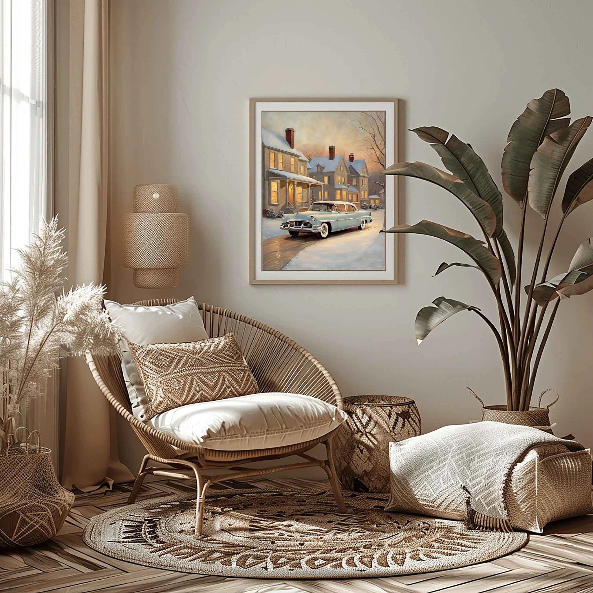 1956 American Formal Luxury Sedan - Winter Edition | Poster Canvas