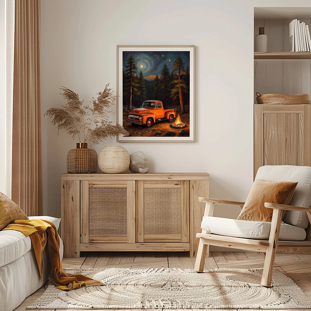 1956 Effie Classic Pickup - Night Camp Edition | Poster Canvas