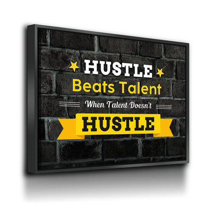 Hustle Beats Talent Canvas Wall Art Office Art Motivational