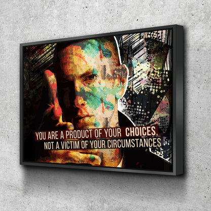 You Are A Product Of Your Choices, Eminem Art, Abstract Canvas Wall Art Motivational Quote