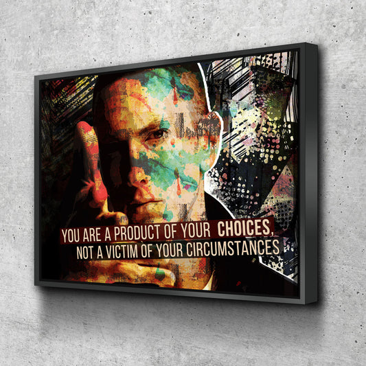 You Are A Product Of Your Choices, Eminem Art, Abstract Canvas Wall Art Motivational Quote