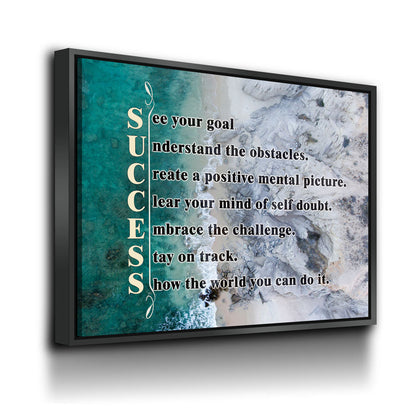 Success Canvas Wall Art, See Your Goal, Understand The Obstacles, Success Quotes, Motivational Wall Art