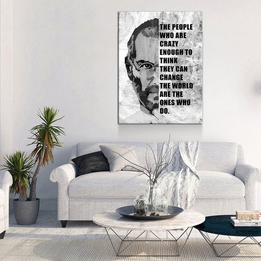 The People Who Are Crazy Enough Canvas Wall Art - Steve Jobs Quote