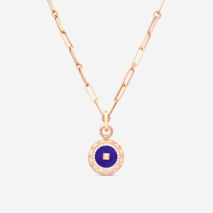 Roberto Coin Obelisco 18K Rose Gold Diamond & Blue Lapis Pendant Necklace 8883122AX19XB