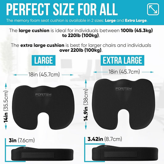 Memory Foam Lumbar Support Seat Cushion For Office Chair