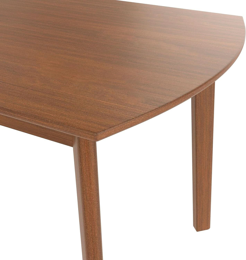 Brown Beige Space Saving Solid Wood Dining Set Chairs