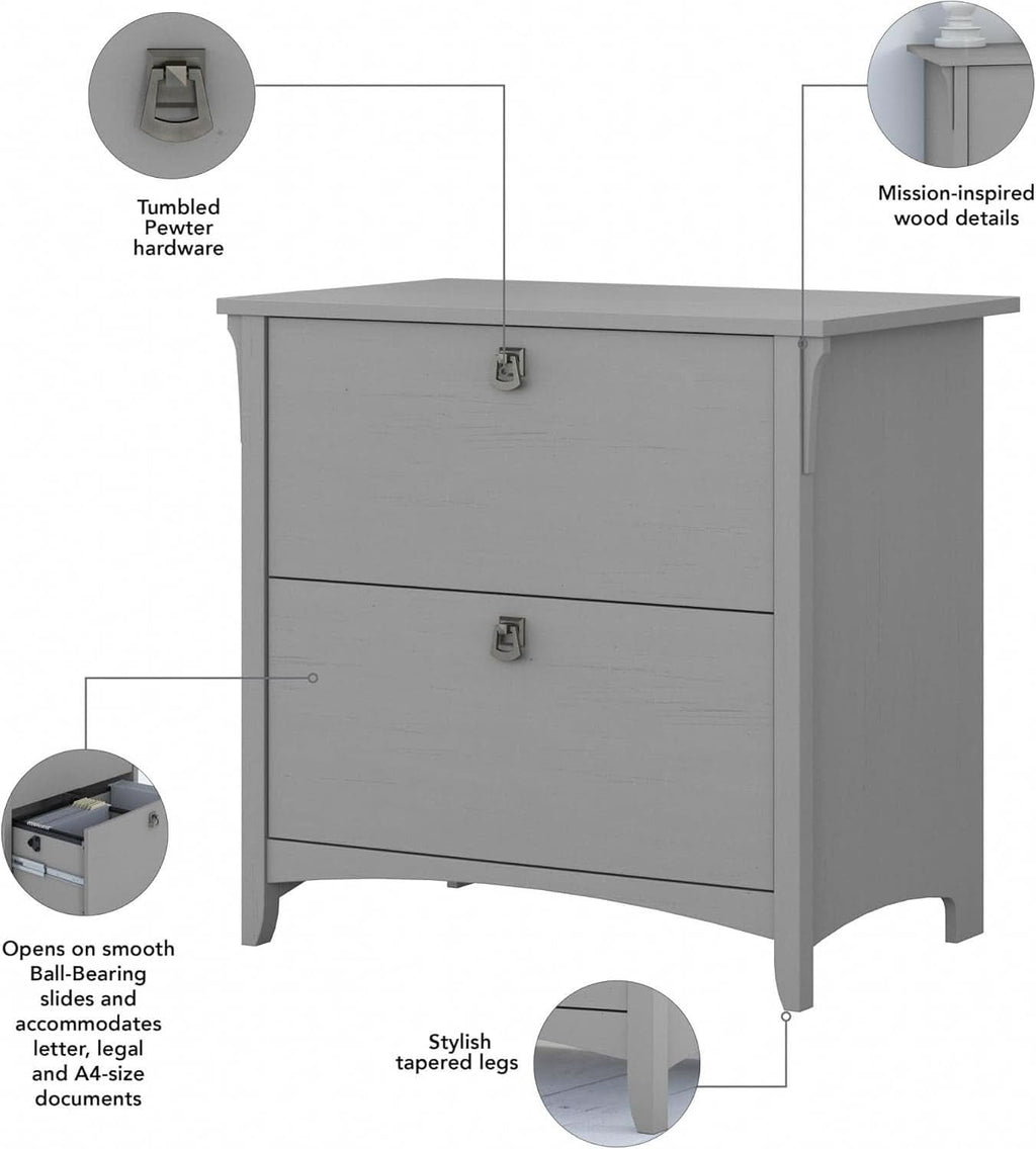 Salinas 2 Drawer Lateral File Cabinet Cape Cod Gray
