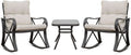 Three Piece Outdoor Bistro Set with Rocking Chairs