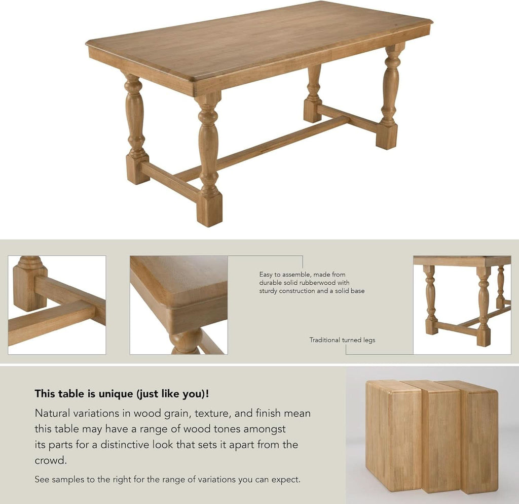 67 Inch Squire Trestle Farmhouse Dining Table Light Brown