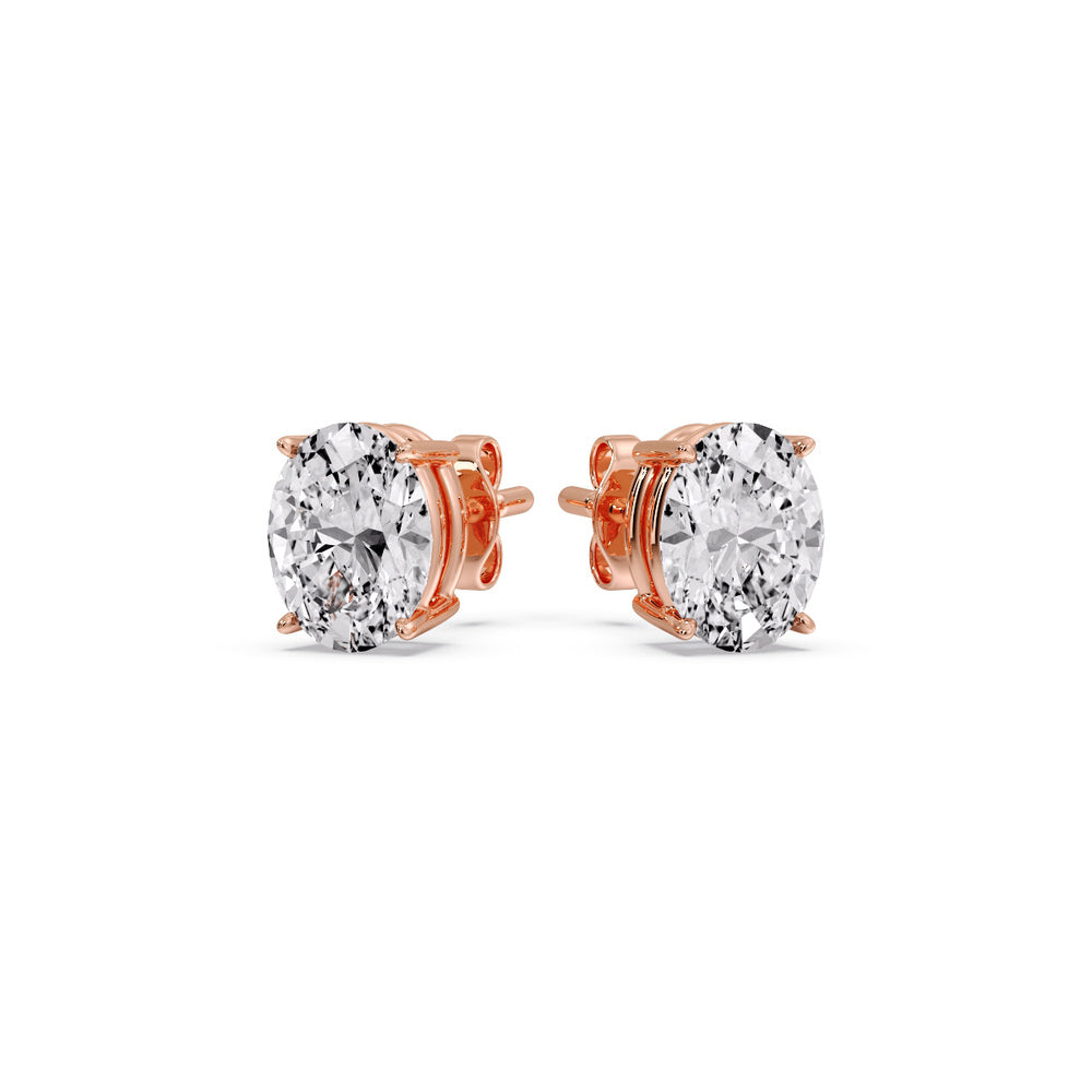 Stud Earring Basket Oval Shaped