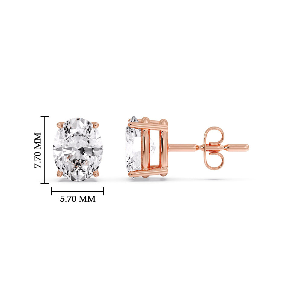 Stud Earring Basket Oval Shaped